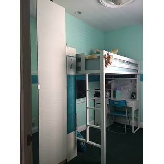 Taylor & Olive Browning White Metal Twin Size Loft Bed