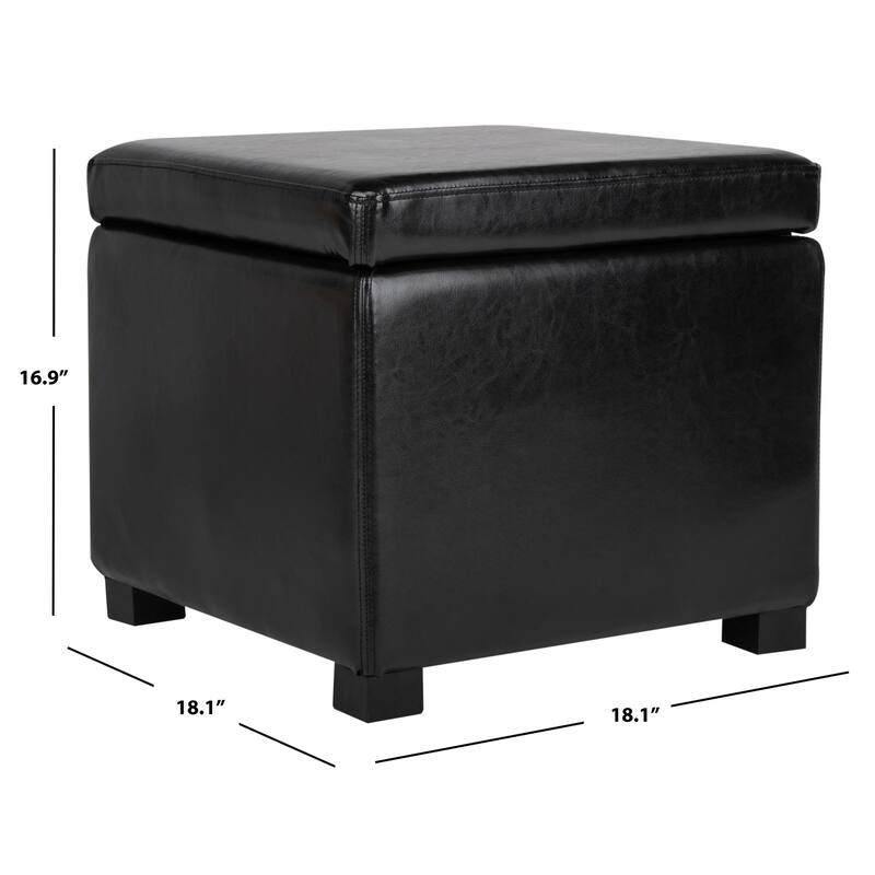 SAFAVIEH Brigitte Storage Flip-Top Brown Ottoman