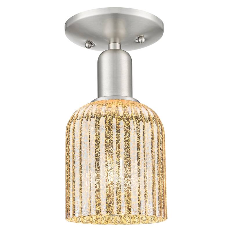 Innovations Lighting Downtown Urban - Bridal Veil - 1 Light 5" Semi-Flush Mount Light - Mercury Shade/Brushed Satin Nickel