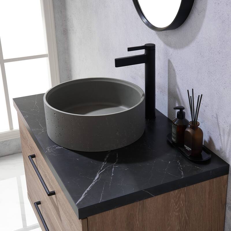 Trento Bath Vanity with Sintered Stone Top with Concrete Sink (R)