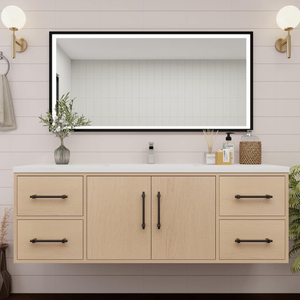 Victoria 60'' Wall-mounted Vanity with Single Reinforced Acrylic Sink - 59.5