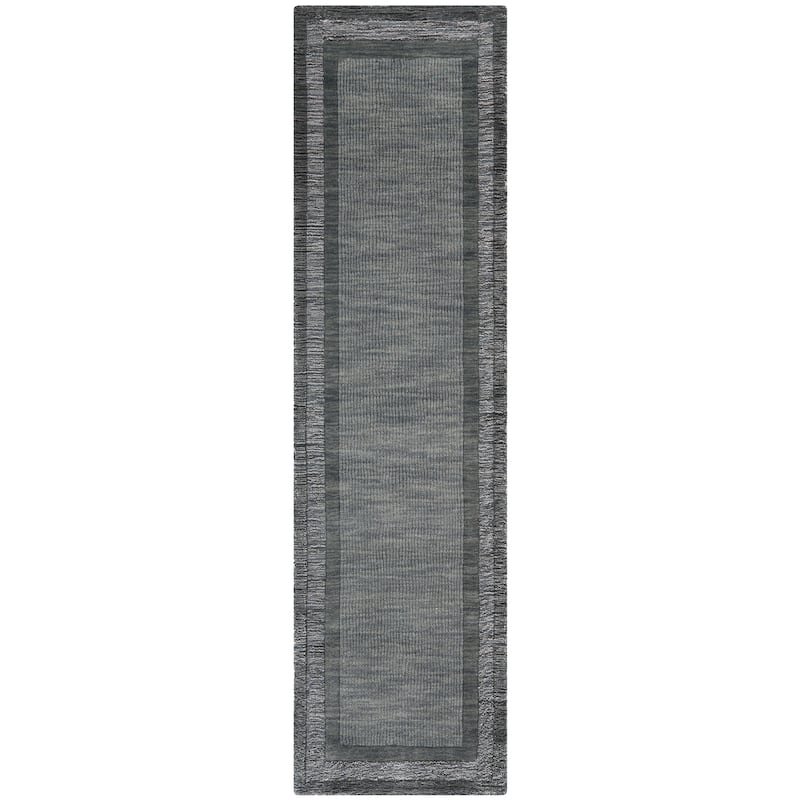 SAFAVIEH Handmade Impressions Nazmie Modern Wool Rug - 2'3" x 6' Runner - Charcoal/Blue