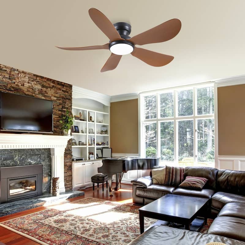 32/36/46/52 inches Low Profile Ceiling Fan with Light and Remote for Living Room Bedroom Kid's Room Patio