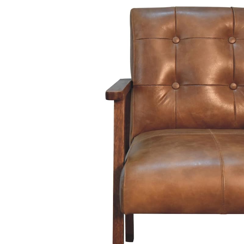 Modern Leather Accent Chair Upholstered Foam Filled