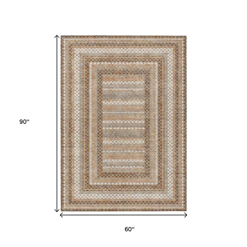 HomeRoots Geometric Transitional Rectangle Outdoor Rug