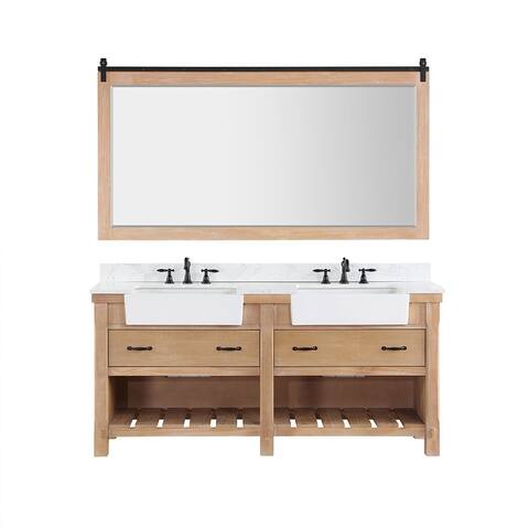 Villareal Bath Vanity with Composite Stone Top, Basin and Mirror