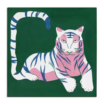 Stupell Modern Tiger with Curved Tail Canvas Wall Art Design By Melissa Wang
