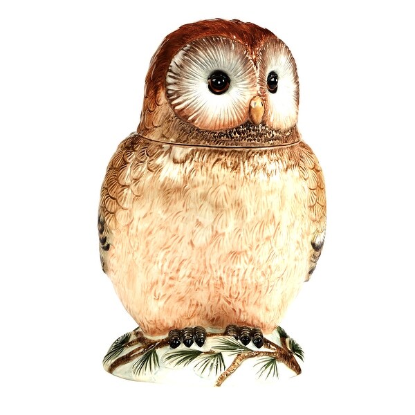 Certified International Winter's Walk 3-D Owl Cookie Jar, 88 oz