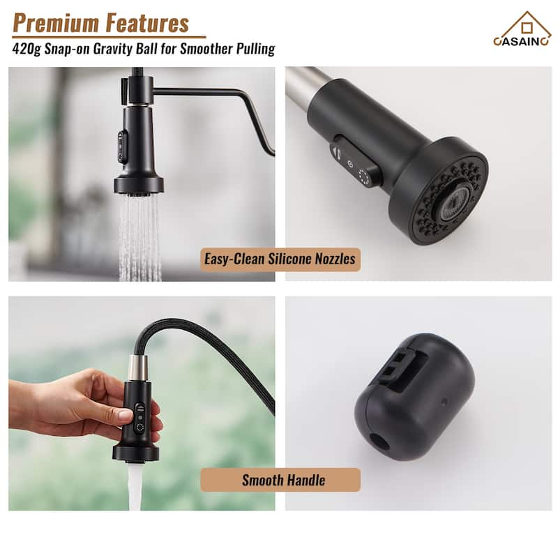 Single Handle Pull-Down Sprayer Kitchen Faucet