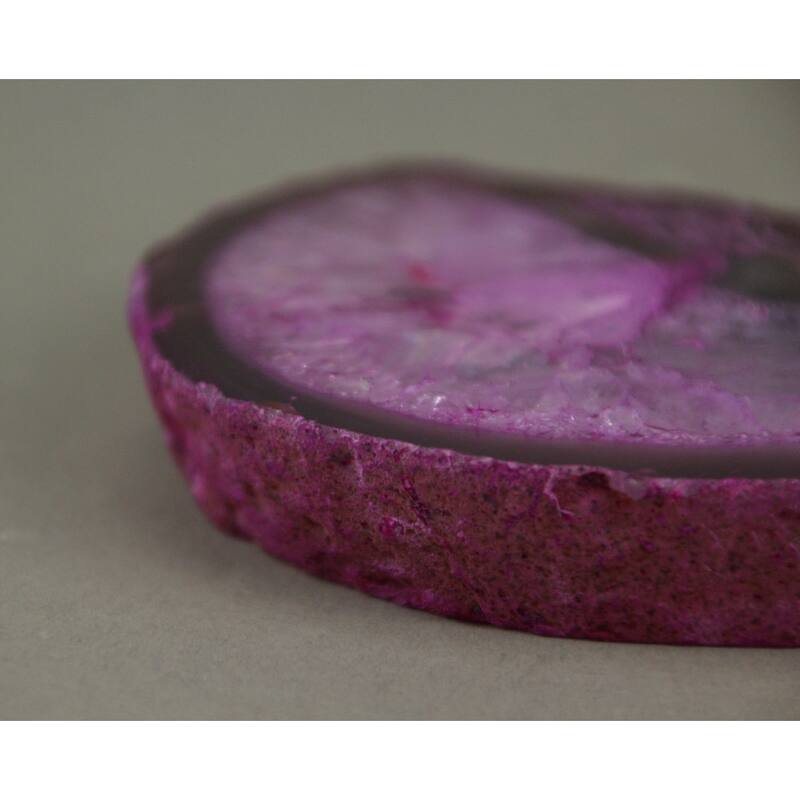 Thick Slice Agate Slab Hand Dyed Crystal Geode Specimen Polished - 0.75 X 3.5 X 3.25 inches
