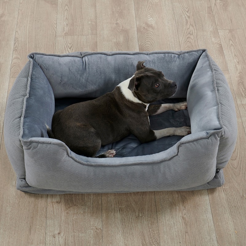 Textured Plush Rectangle Pet Bed