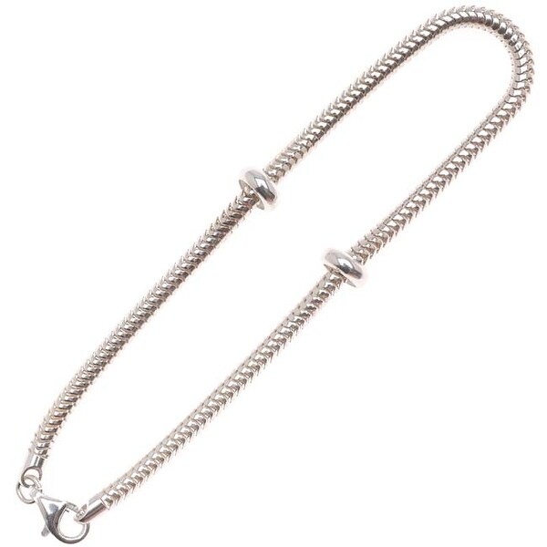 Sterling Silver Charm Bracelet For European Style Large Hole Sterling Silver Charm Bracelet For European Style Large Hole Beads 3mm 7 5 Inch With Smart
