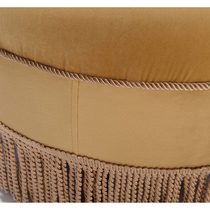 Yaris Upholstered Round Accent Ottoman