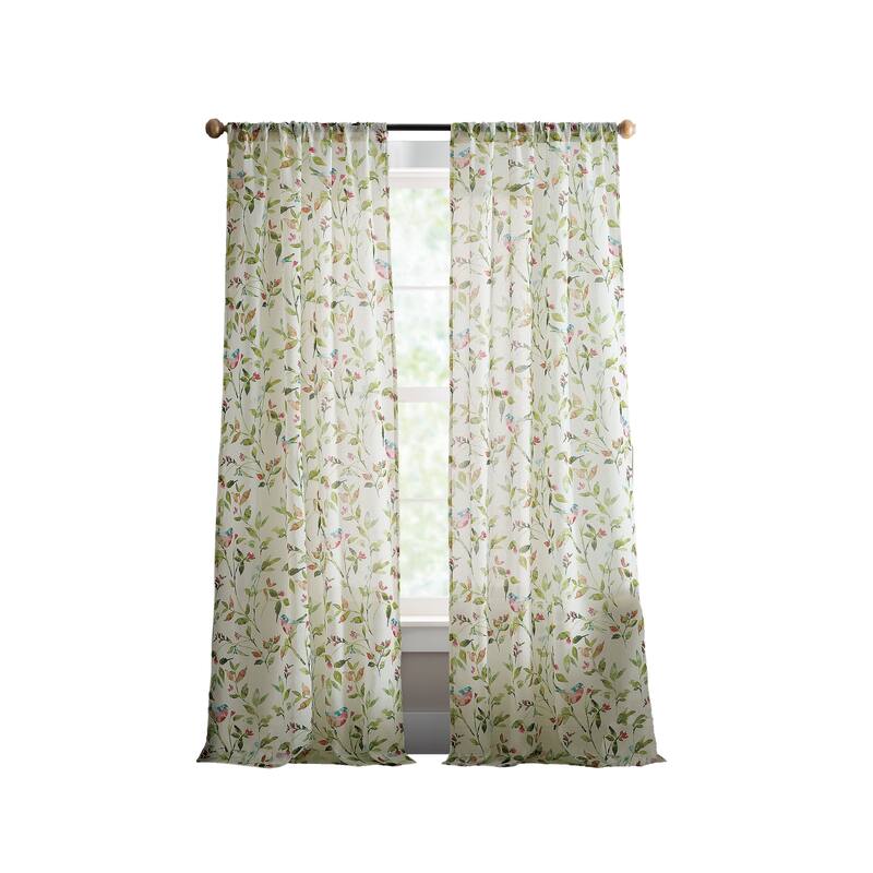 Martha Stewart Kensington Garden Print Poletop Curtain Panel Pair