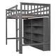 preview thumbnail 14 of 26, Twin Size Loft Bed with 8 Open Storage Shelves, Built-in Ladder, Solid Pine Wood Frame, Space-Saving Design for Bedroom, Grey