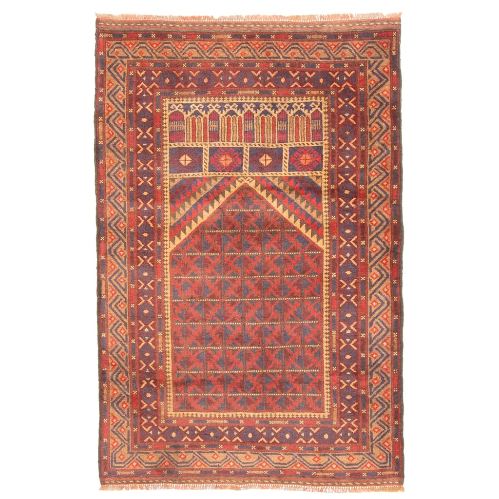 ECARPETGALLERY Hand-knotted Teimani Dark Navy Wool Rug - 2'10 x 4'5