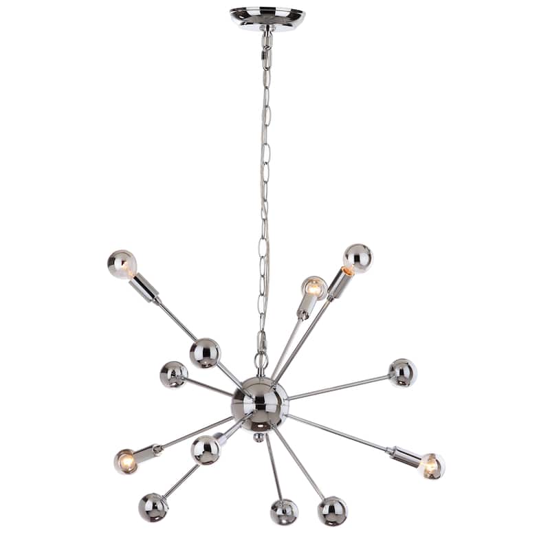 SAFAVIEH Lighting Anitra 25-inch Sputnik 6-Light Chrome Adjustable Pendant Lamp - 24.75"x24.75"x22-94" - 25Wx25Dx94H
