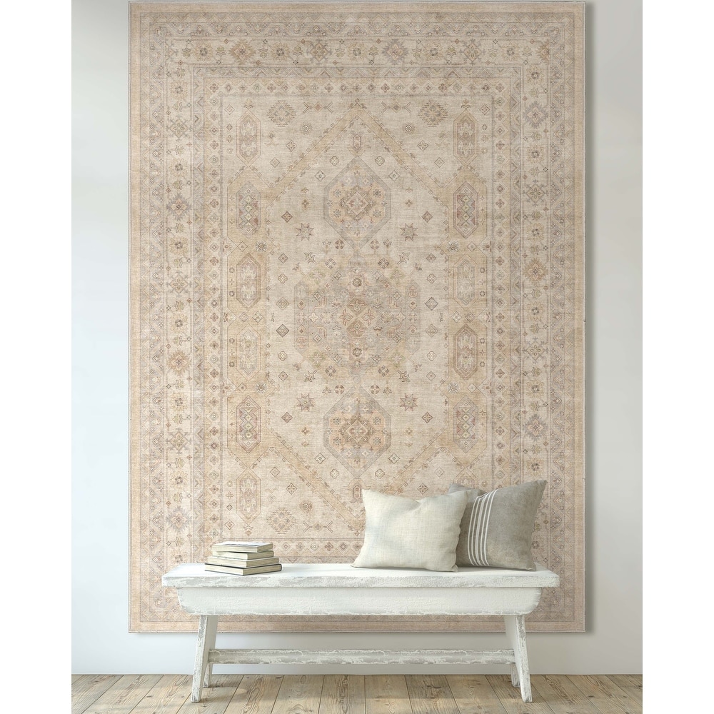 Well Woven Apollo Nicosia Medallion Flat-Weave Machine Washable Area Rug