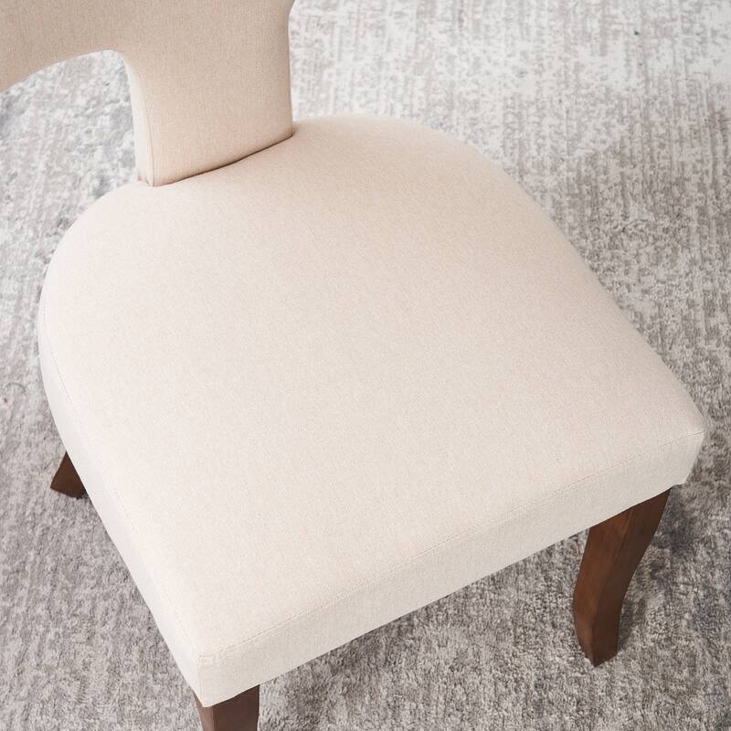 Upholstered Mordern Design T Back Dining Side Chair- Set of 2