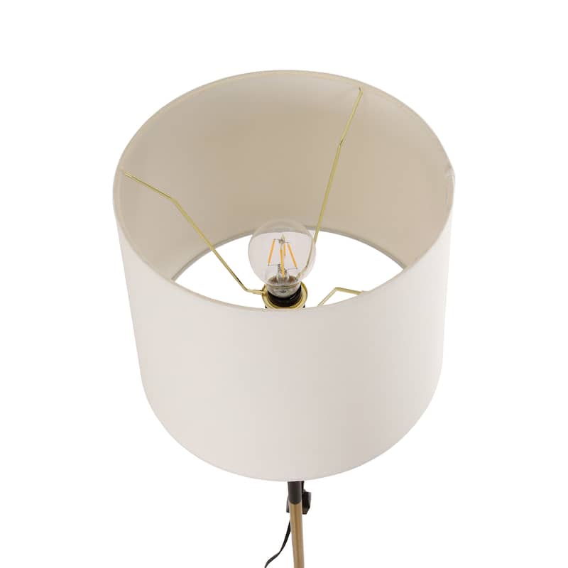 Metal Floor Lamp With Linen Empire Shade