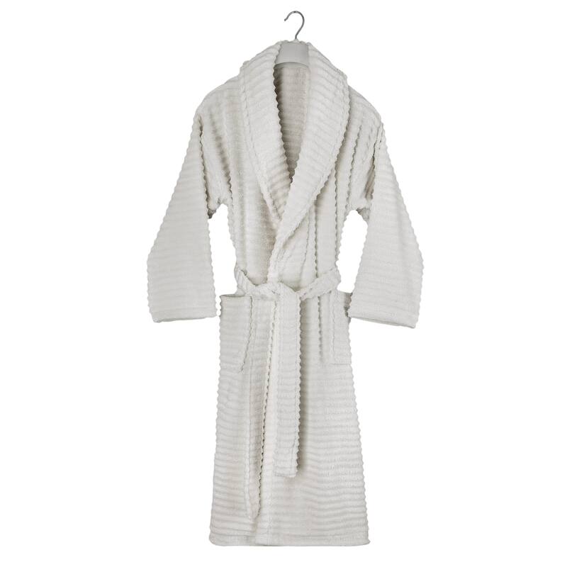 Ribbed Zero Twist Turkish Cotton Unisex Bathrobe