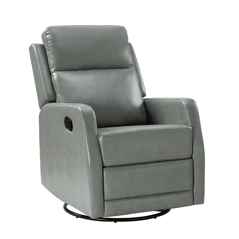 Esteban Modern Faux Leather Manual Rocking Swivel Recliner with Wingback
