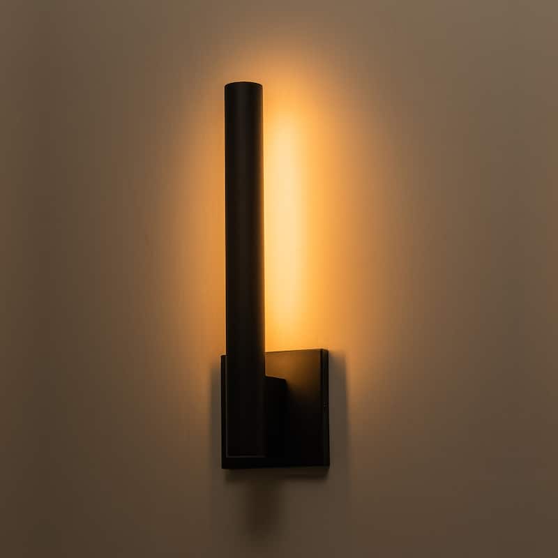 C Cattleya 1-Light Matte Black Dimmable LED Outdoor Wall Light - 1-Pack