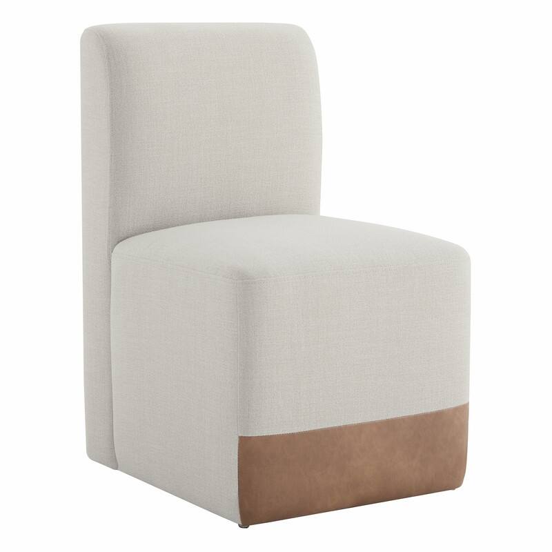 Spruce & Spring Charlotte Upholstered Dining Chairs with Casters Set of 2