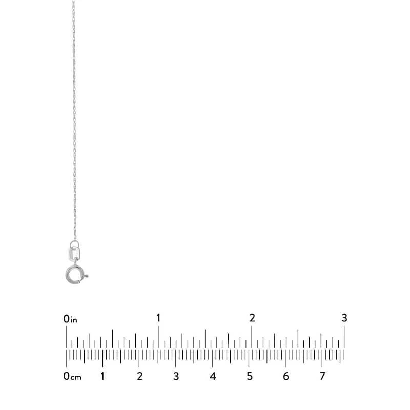 Curata 14k White Gold 0.65mm Rope Chain Necklace (Spring Ring)