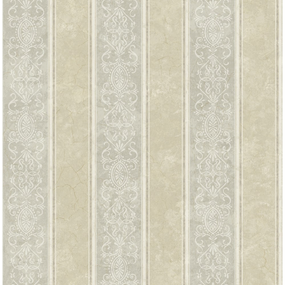 Seabrook Designs Milos Traditional Stripe Unpasted Wallpaper