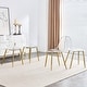 preview thumbnail 3 of 19, Modern Kitchen Chairs with Transparent Seat, Armless Accent Side Chairs with Metal Legs for Dining Room, Living Room
