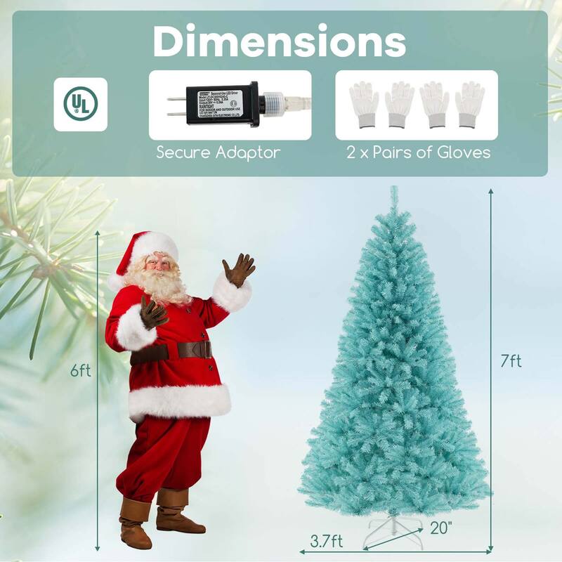Costway 6/7 FT Artificial Xmas Tree with 758/1040 Branch Tips 280/380