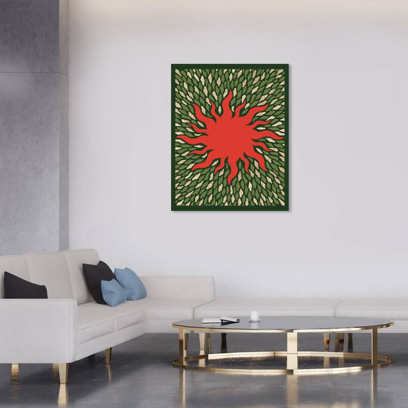 Wynwood Studio Canvas Floral and Botanical Reddish Sun in the Park Glam Red Glam Wall Art Canvas Print - 30 x 36
