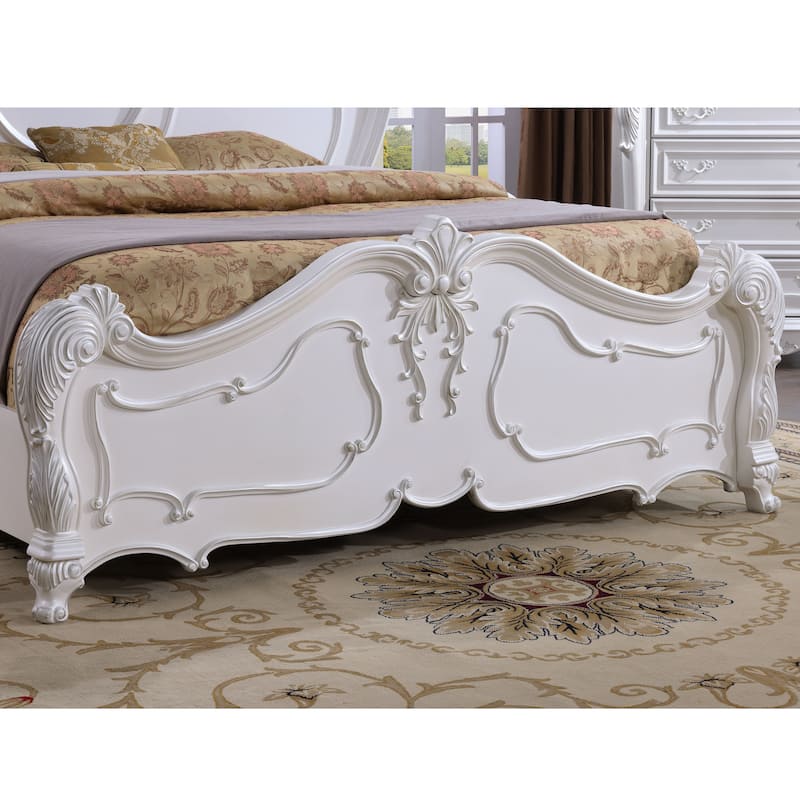 Furniture of America Eugene Traditional Solid Wood Panel Bed