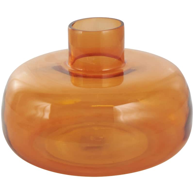 Glass Round Decorative Vase with Varying Shapes and Sizes - Set of 3 Blue, Green, Orange - Roche River Decor