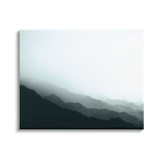 Stupell Misty Mountain Range Slopes Landscape Stretched Canvas Wall Art ...