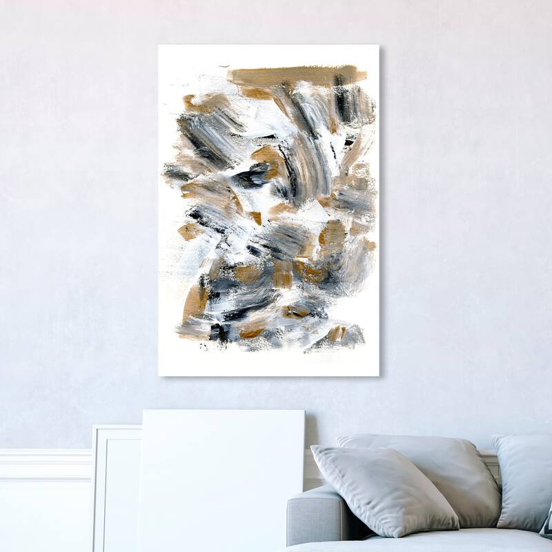 Wynwood Studio Abstract Woodchips White and Modern & Contemporary Wall Art Canvas Print - 45 x 30