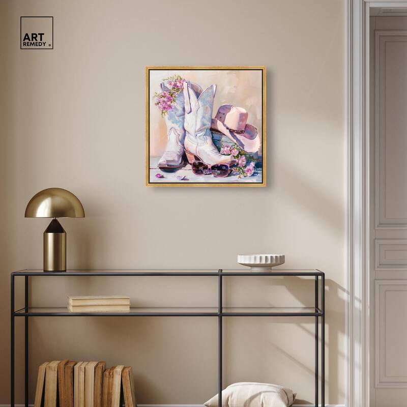 Spring Pink Cowboy Necessities Canvas by Art Remedy