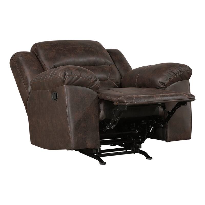 Alonzo 46" Polished Microfiber Rocker Manual Reclining Chair