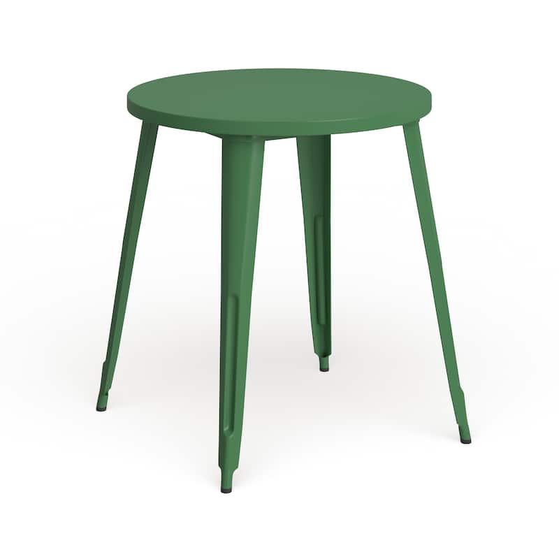 30'' Round Metal Indoor-Outdoor Table - 30"W x 30"D x 29.5"H - Green