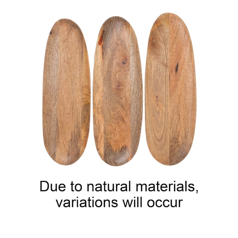 Oval Mango Wood Tray - 20" L x 6.5" W