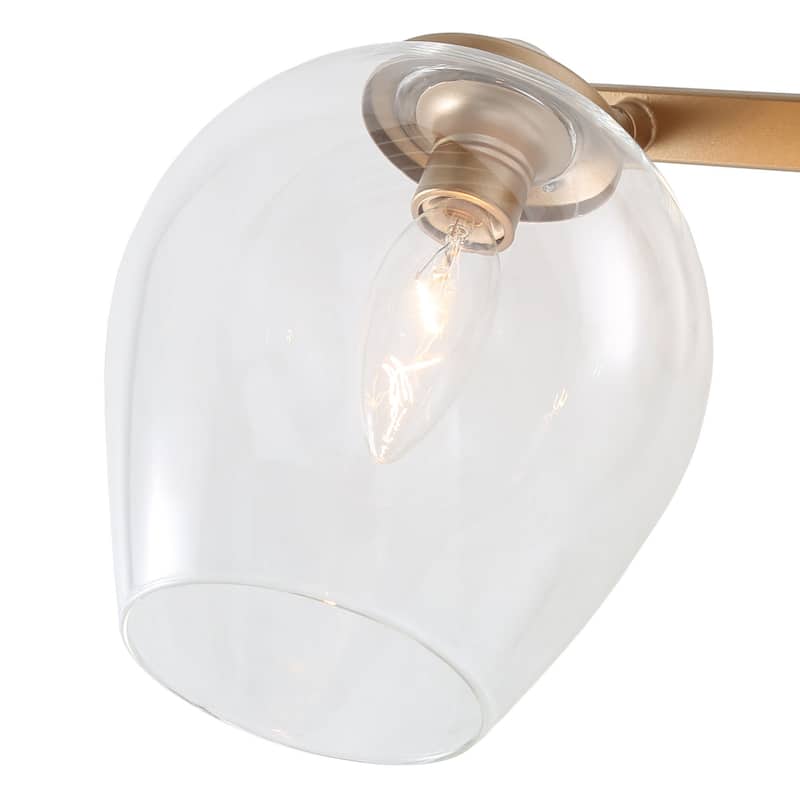 Modern Gold 2-Light Bathroom Vanity Light Adjustable Glass Wall Sconces - L 17.5"x W 8"x H 10"