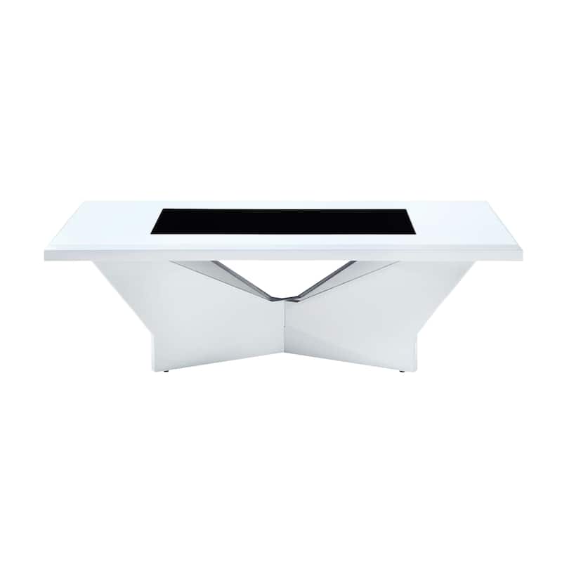 Ameena Contemporary Glass Insert Top Coffee Table by Furniture of America