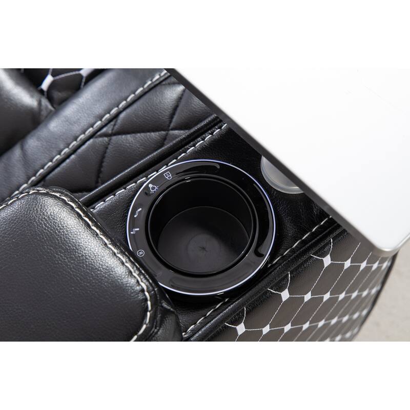 Black Power Zero Gravity Recliner with Storage Armrest, Cup Holder, Laptop Table, Phone Holder, Reading Light, USB Port