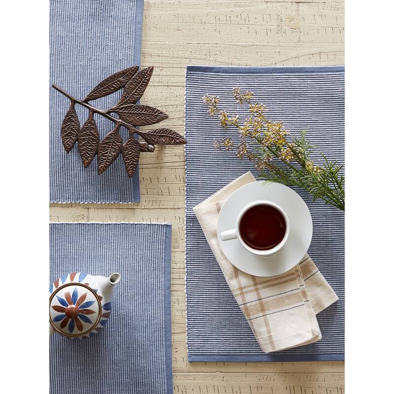 DII Black & White 2-Tone Ribbed Placemat (Set of 6)