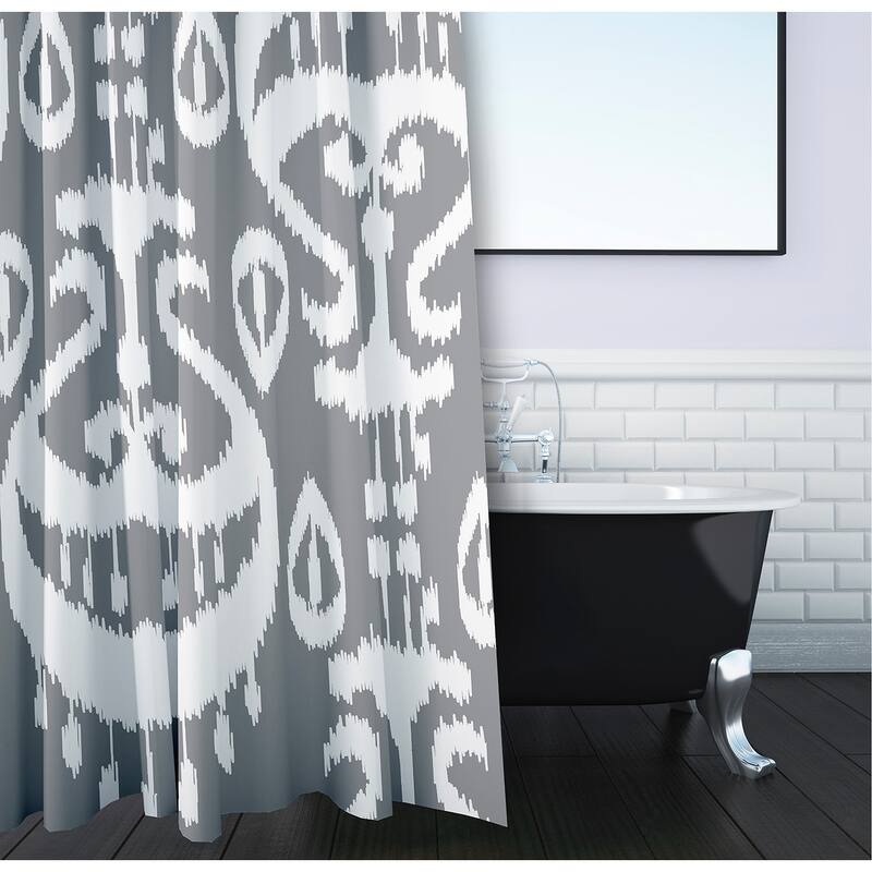 71 x 74-inch Ikat Geometric Print Shower Curtain