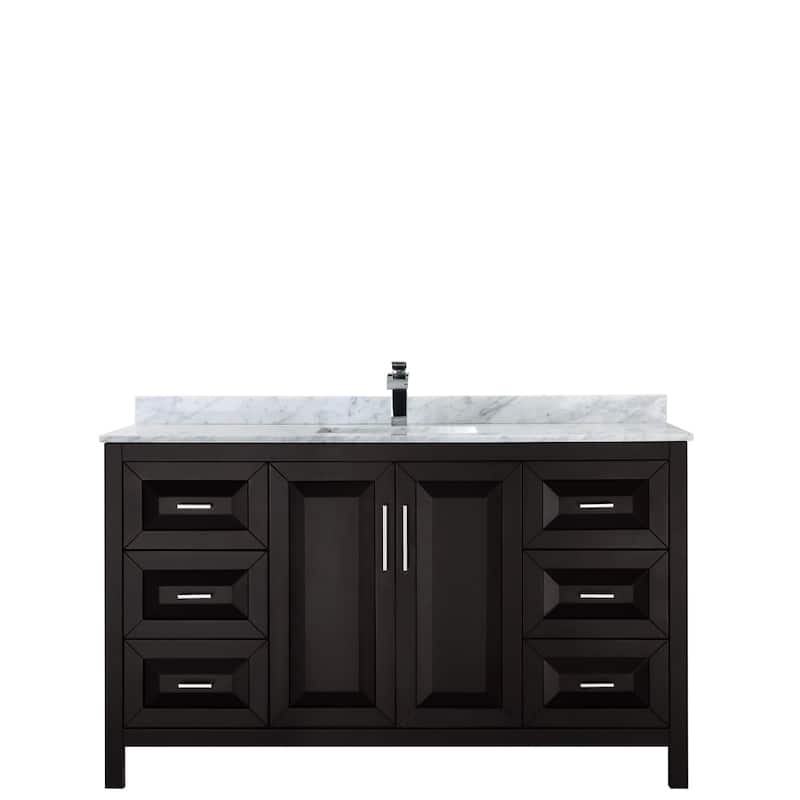 Daria 60-inch Single Vanity, Marble Top, No Mirror