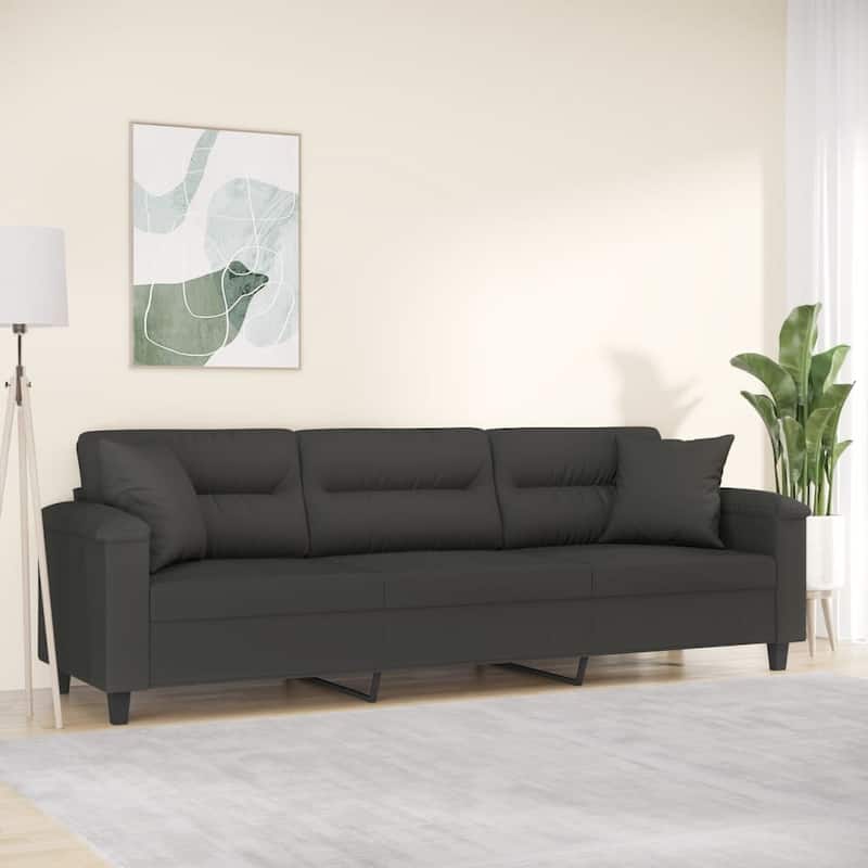 vidaXL Sofa Sectional Modern Couch with Pillows and Cushions Microfiber Fabric