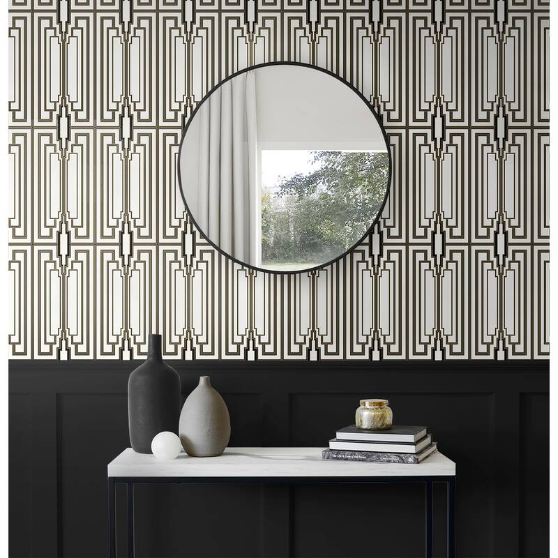 NextWall Manhattan Deco Peel and Stick Wallpaper - 27 in. W x 18 ft. L