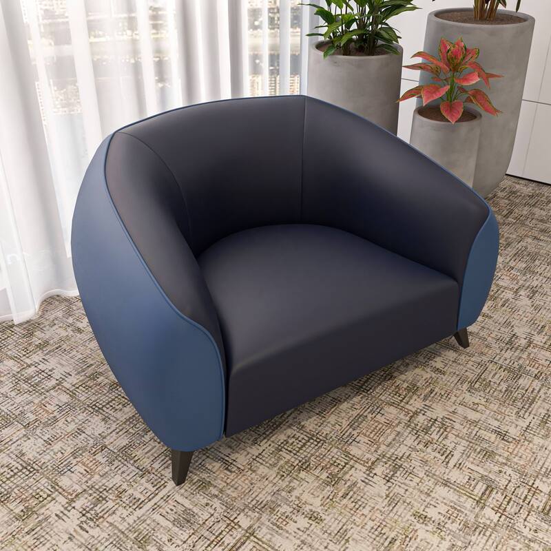 Single-Seater Sofa Armchair Upholstered in Vegan Leather with Metal Legs Opula Series by LeisureMod